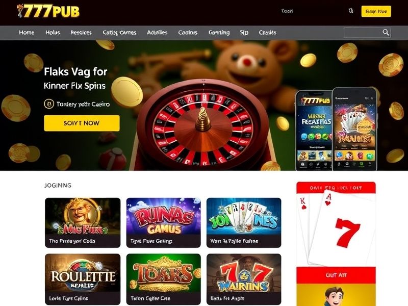 Log in to 777pub.com to access top-rated gambling games, exclusive bonuses, and a secure online casino experience. Start playing now!